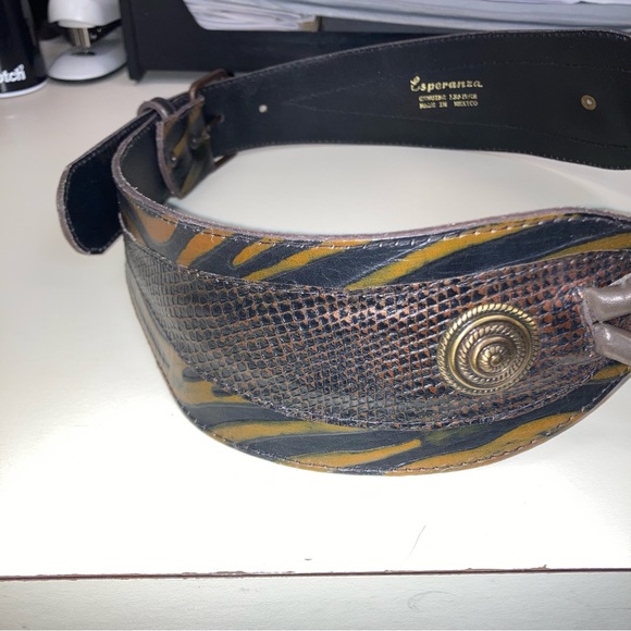 Esperanza Leather Belt Statement Accent Size Small - Picture 4 of 15